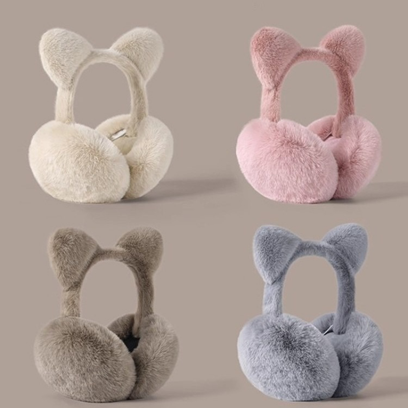 Earmuffs Foldable - Kedi kulakları katlanabilir kulaklıklar peluş sıcak
