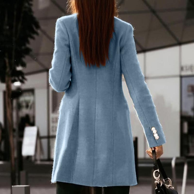 652F Bayan Sonbahar Kış Yün Mo - Wool Coat Peacoat incelemesi ve fiyatı